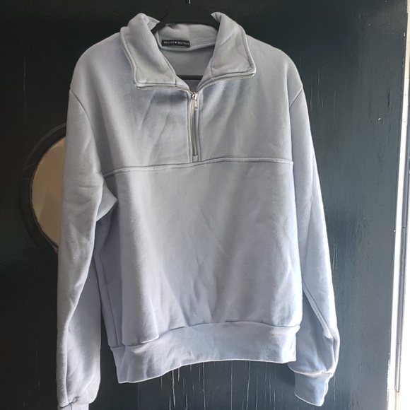 brandy melville light blue quarter zip